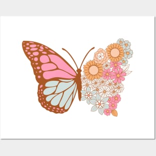 Floral Butterfly Posters and Art